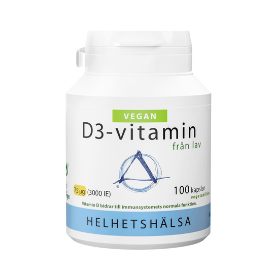 Helhetshälsa D3 Vitamin från lav 75 µg 100 kapslar