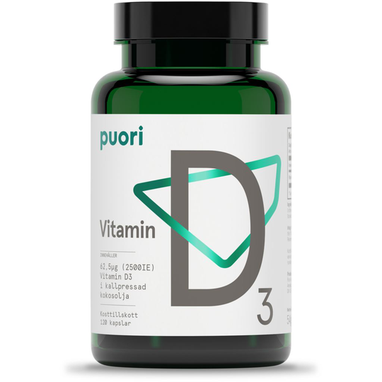 Puori D3-vitamin 62,5ug 120 kapslar