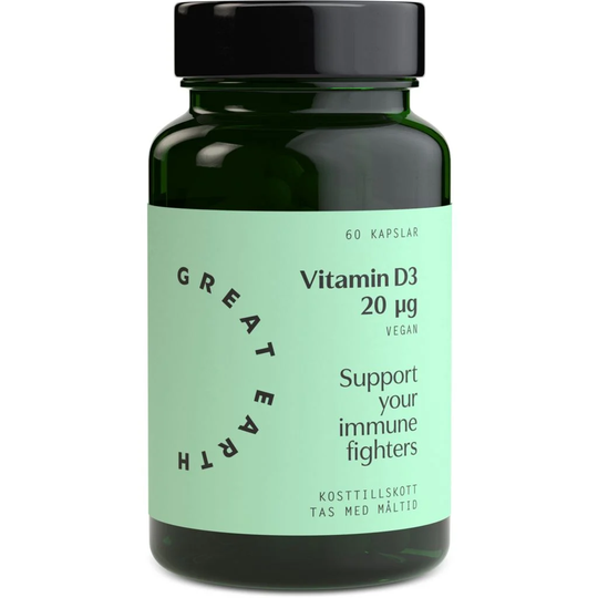 Great Earth D-Vitamin 20µg Vegan 60 kapslar