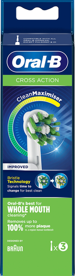 Oral-B CrossAction tandborsthuvud 3 st