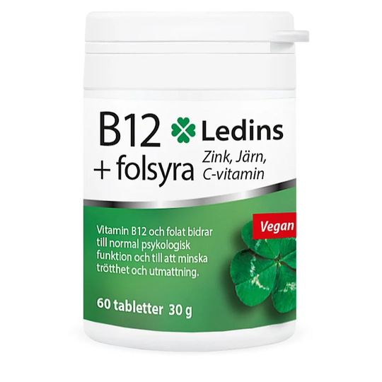 Ledins Vitamin B12 + Folsyra 60 tabletter