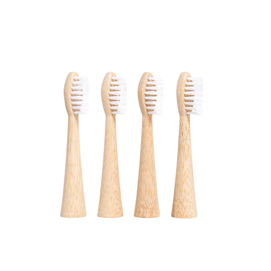 Agood Company Eltandborsthuvud Bambu Medium Vit - Kompatibel med Oral-B eltandborstar - 4 st
