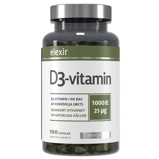 D3-vitamin 1000 IE, Elexir Pharma Kosttillskott & Vitaminer