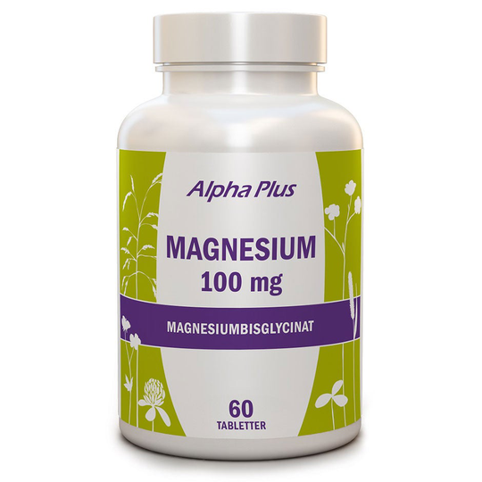 Magnesium 100mg, Alpha Plus Kosttillskott & Vitaminer