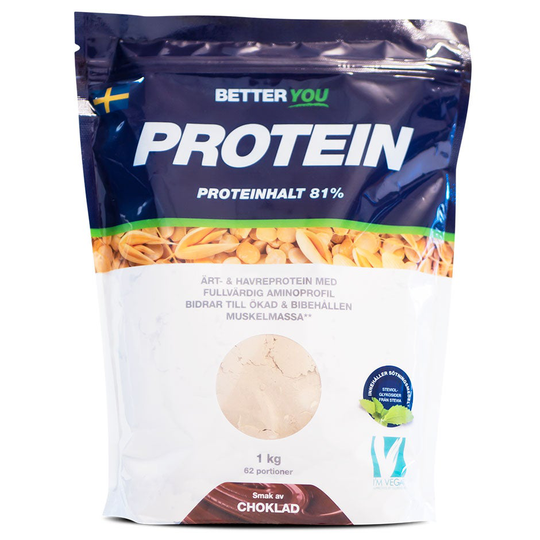 Ärt/havre Protein Choklad, 1 kg Better You Kosttillskott