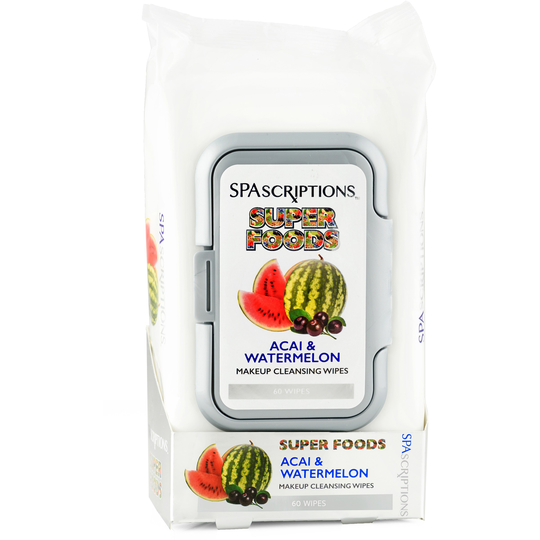 SpaScriptions Superfoods- Watermelon & Acai Makeup Cleansing Wipes 500