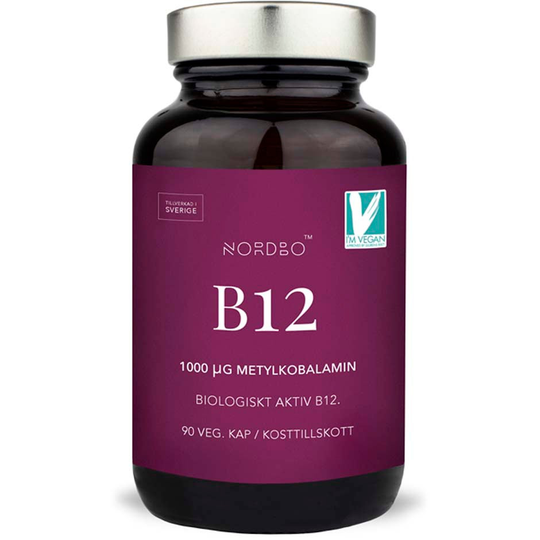 B12, 90 kap NORDBO Kosttillskott & Vitaminer