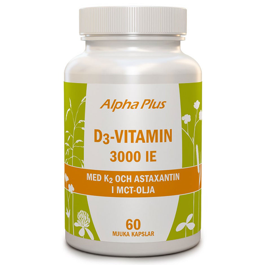D3-Vitmain 3000IE + K2, Alpha Plus Kosttillskott