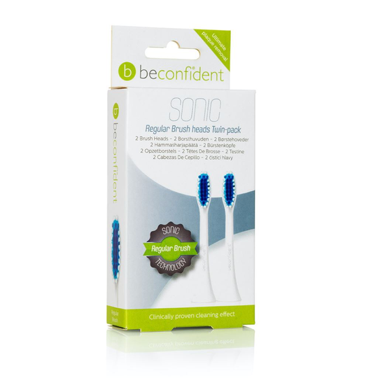 Beconfident Sonic Regular Tandborsthuvud Vit 2 st
