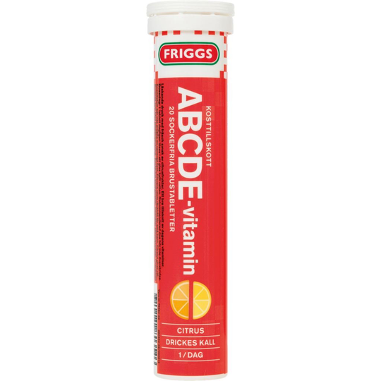 Friggs ABCDE-vitamin Citron 20 brustabletter