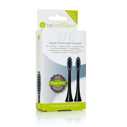 Beconfident Sonic Regular Tandborsthuvud Svart 2 st