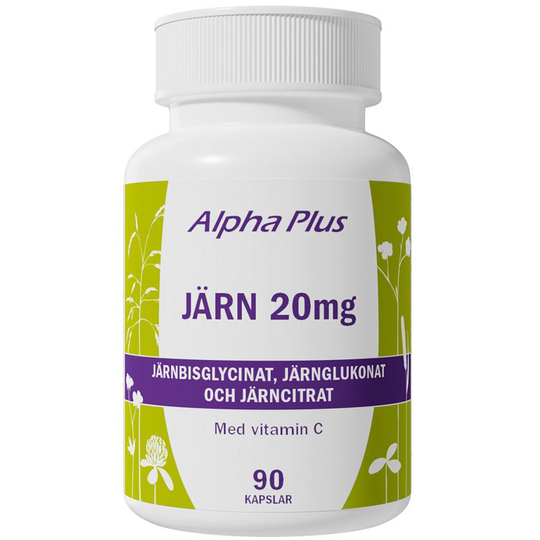 Järn 20mg, Alpha Plus Kosttillskott & Vitaminer