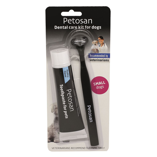 Petosan Dubbeltandborste & Tandkräm Hund Liten 1 set