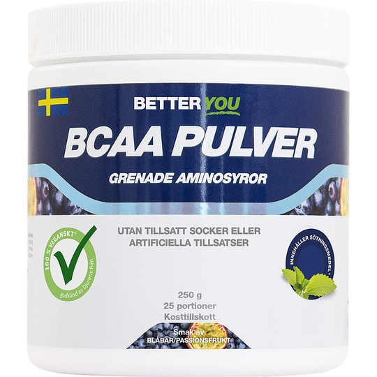 Naturligt BCAA Pulver Passion/Blåbär, 250 g Better You Kosttillskott & Vitaminer