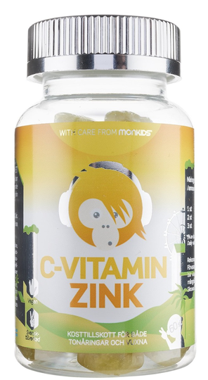 Monkids C-vitamin+Zink Tonår 60st