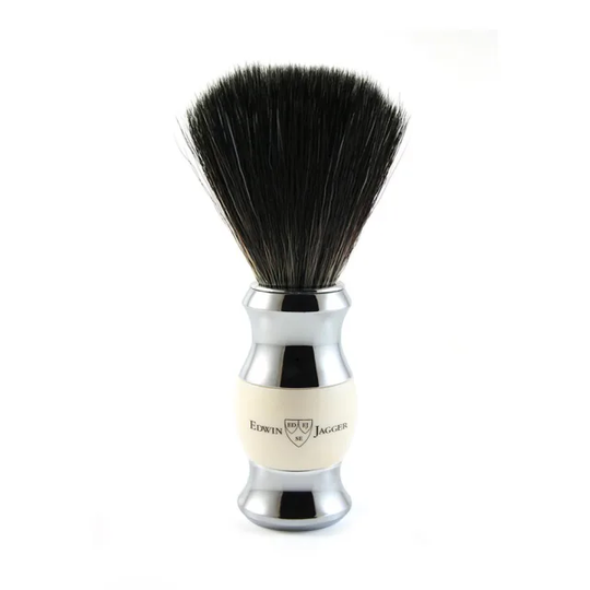 Shaving Brush, Black Synthetic Fibre, Im Ivory