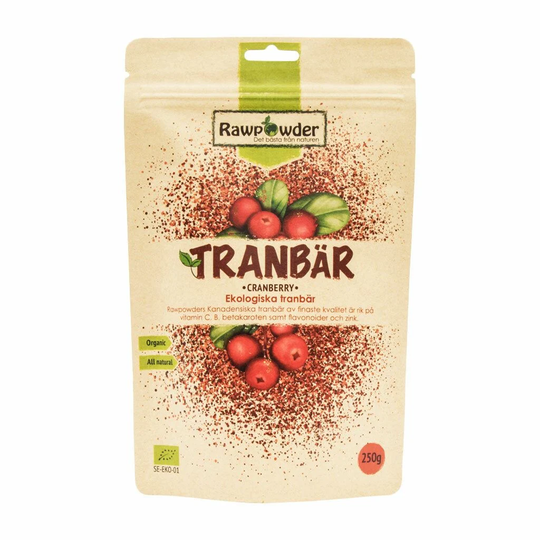 Rawpowder Tranbär Torkade 250 g