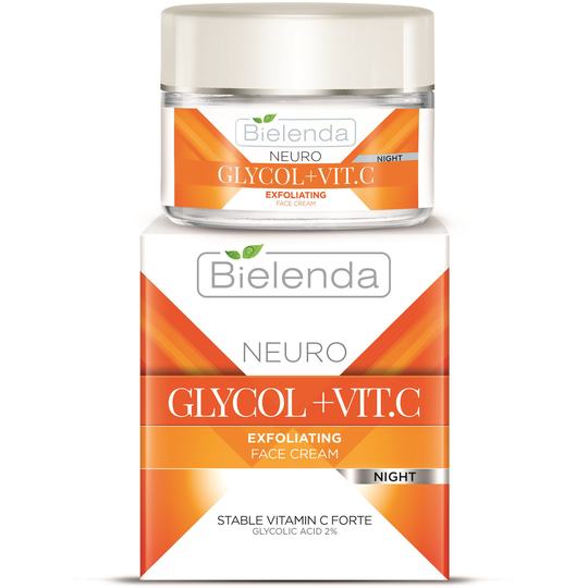 Bielenda NEURO GLICOL + VIT. C exfoliating face cream - corrector for