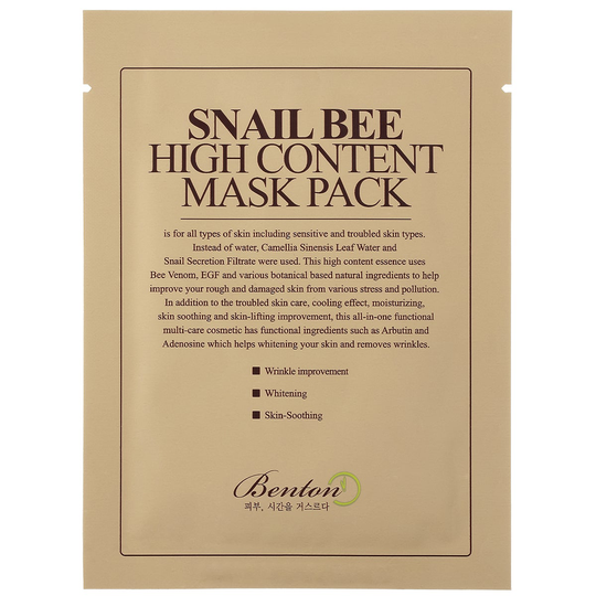 Snail Bee High Content Mask Pack, Benton Ansiktsmask