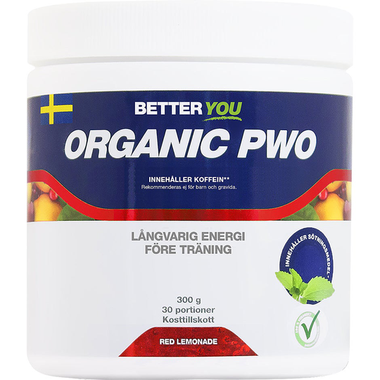 Organic PWO Red lemonad, 300 g Better You Kosttillskott & Vitaminer