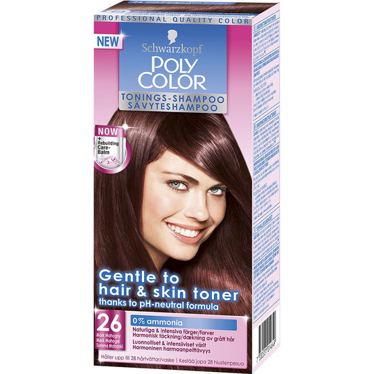 Schwarzkopf Poly Color Tonings-Shampoo, 26 - Mörk Mahogny, Schwarzkopf Hårfärg