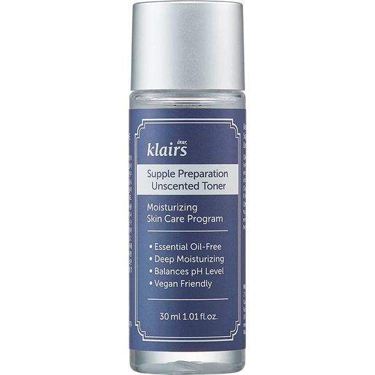 Supple Preparation Unscented Toner Miniature, 30 ml Klairs Ansiktsvatten