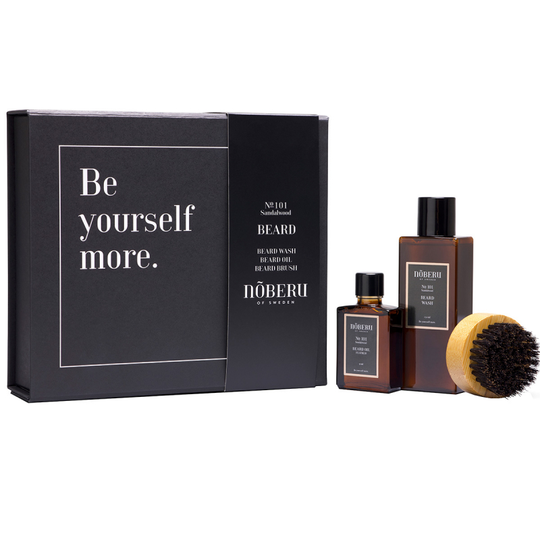Noberu Giftbox Beard Two Sandalwood Beard Oil, Beard Wash And Brush