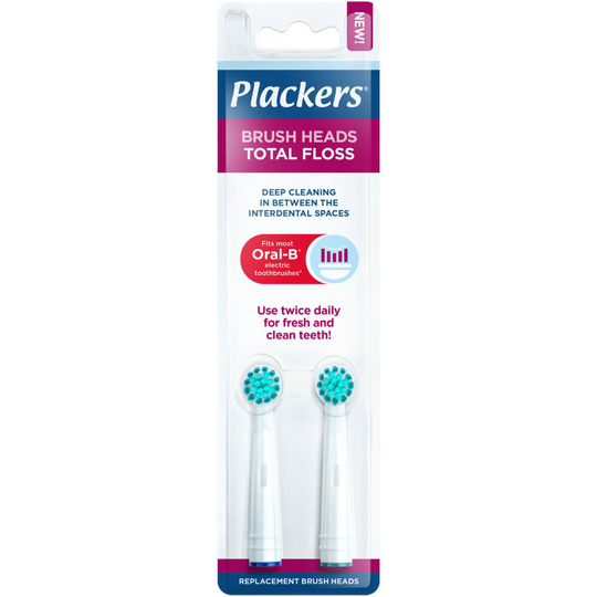 Plackers Brush Head Refills Total Floss Tandborsthuvuden 2 st