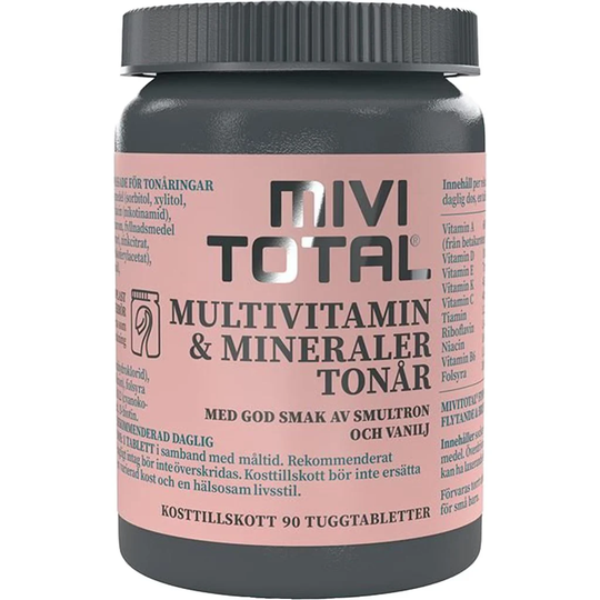 Mivitotal Multivitamin & Mineraler Tonår 90 tabletter