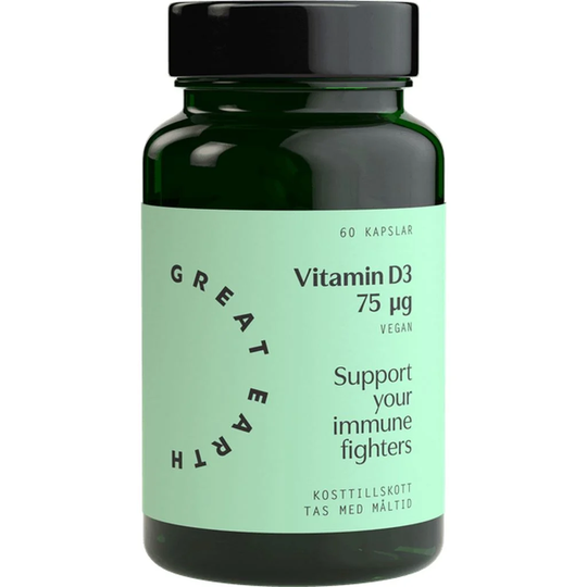 Great Earth Vitamin D3 Vegan 75μg 60 kapslar