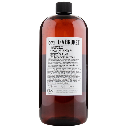 L:A Bruket Refill Flytande Tvål Vildros 1000 ml