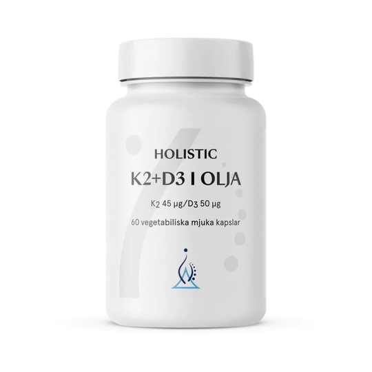 Holistic K2+D3-vitamin i olja 60 kapslar