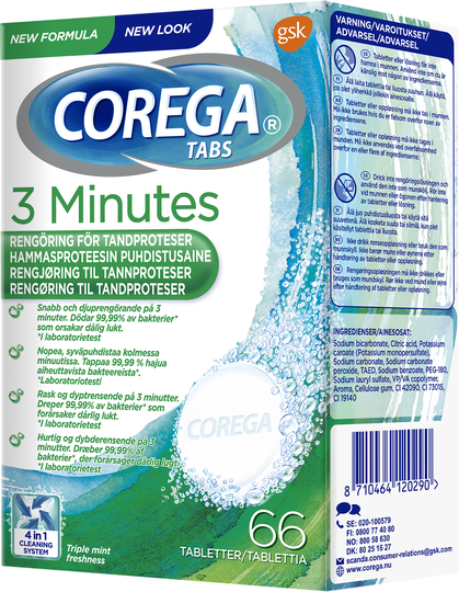 Corega Tabs 3 min 66 st