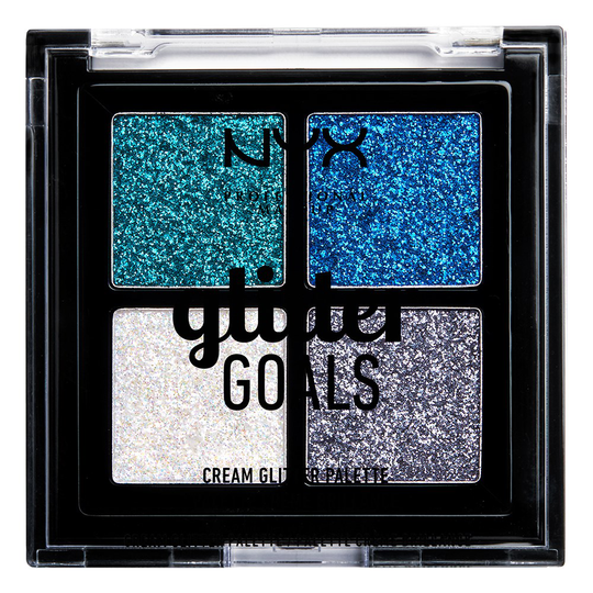 NYX PROFESSIONAL MAKEUP Glitter Goals Cream Quad Palette Glacier