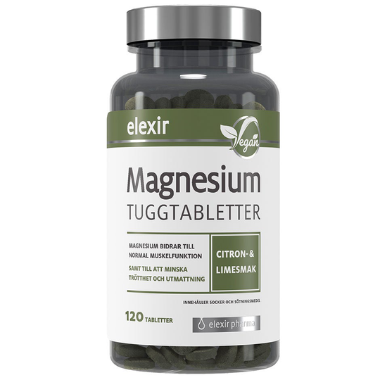 Magnesium Tuggtabletter, Elexir Pharma Kosttillskott & Vitaminer