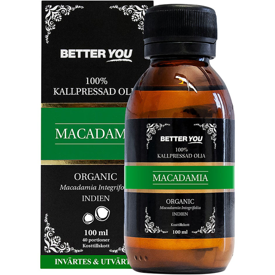 Macadamianolja EKO Kallpressad, 100 ml Better You Kroppsolja