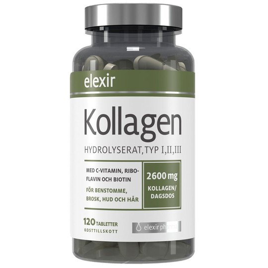 Kollagen Hydrolyserat Typ I,II,III, Elexir Pharma Kosttillskott & Vitaminer