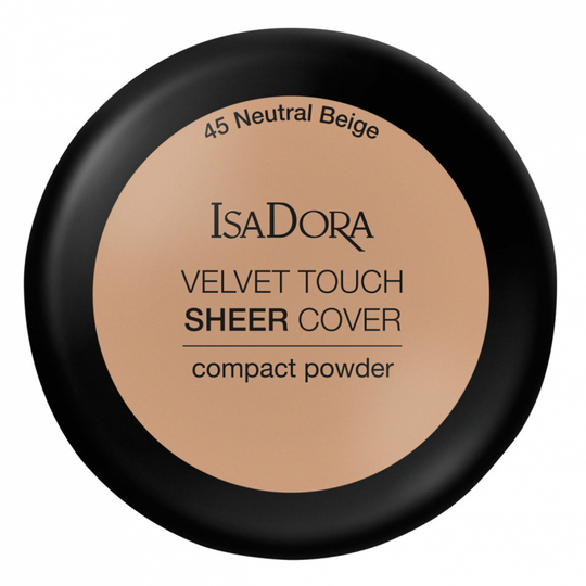IsaDora Velvet Touch Sheer Cover Compact Powder 45 Neutral Beige