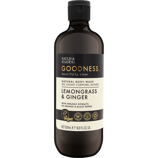 Goodness Lemongrass & Ginger Body Wash, 500 ml Baylis & Harding Bad- & Duschcreme