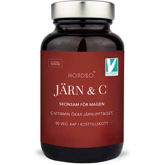 Järn & C-vitamin, 90 kap NORDBO Kosttillskott & Vitaminer
