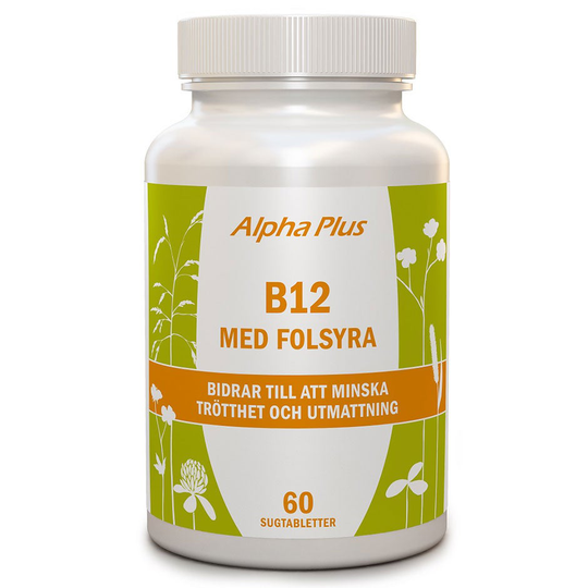 B12 med Folsyra, Alpha Plus Kosttillskott