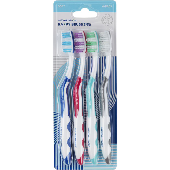 Mevolution Tandborstar Mjuk 4 st - Olika färger